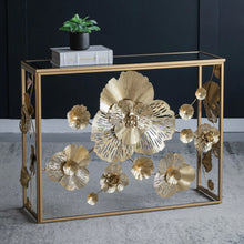 Load image into Gallery viewer, Floral Mirrorred Console Table
