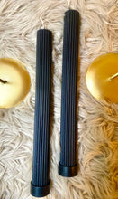 Load image into Gallery viewer, Black Decorative Pillar Candle Sets of 2