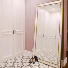 Load image into Gallery viewer, Beaded Gold Full Length Mirror 100x190