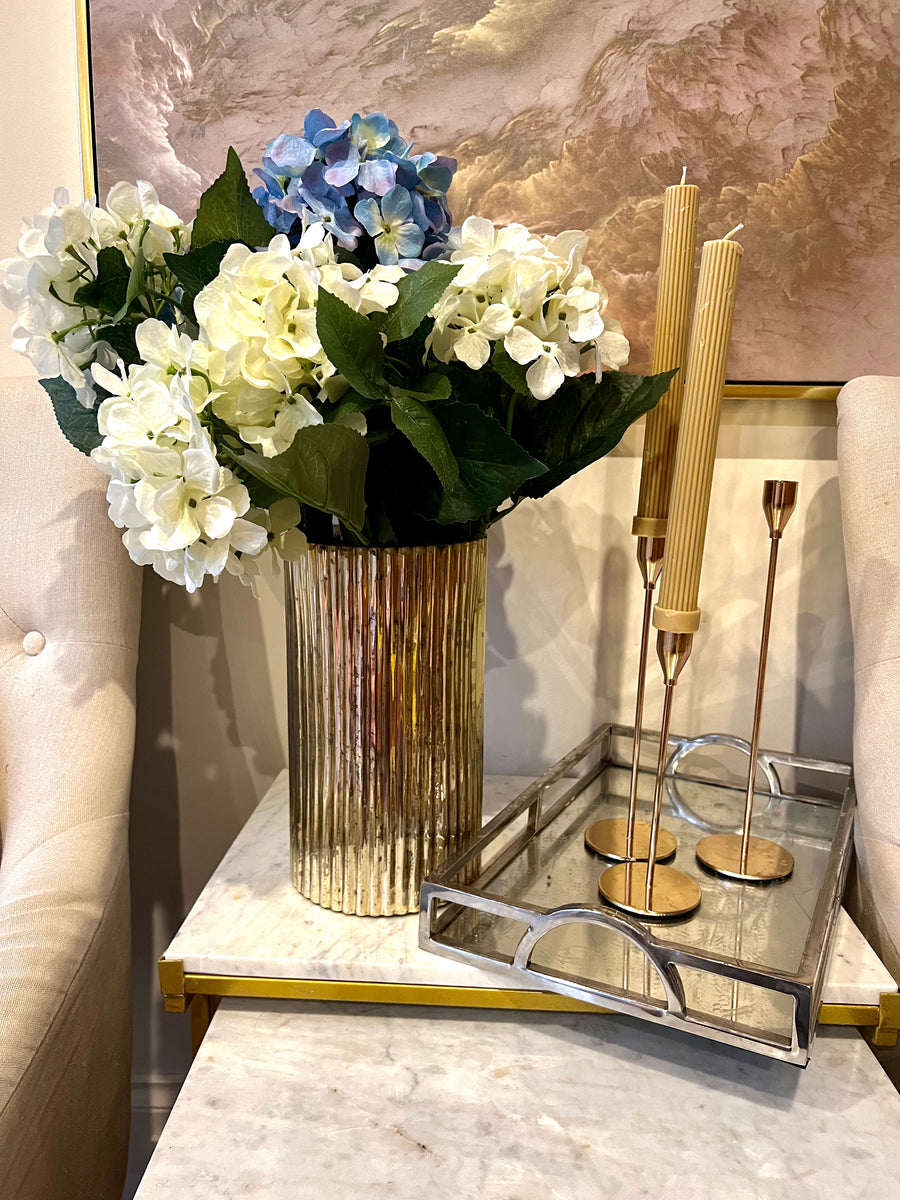 Glass Vase Gold Tone 29x15cm Decorative Silsan Decor