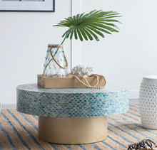 Load image into Gallery viewer, Sea Blue Pearl Round Coffee Table