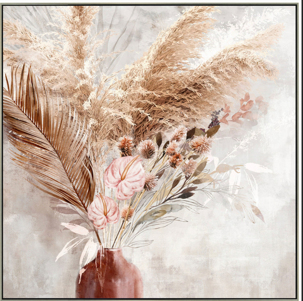 Pampas and Grass in Vase Framed Wall Art