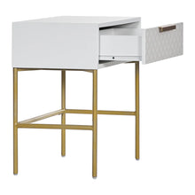 Load image into Gallery viewer, Contemporary White Gold Bed Side Table