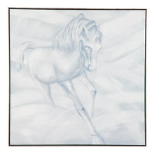 Load image into Gallery viewer, Horse in Ice Blue Wall Art Framed Canvas 120 cm