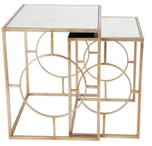 Load image into Gallery viewer, Mirrored Nesting Gold Side Table