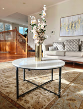Load image into Gallery viewer, Marble Coffee Table Black Leg