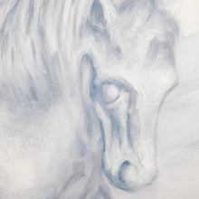 Load image into Gallery viewer, Horse in Ice Blue Wall Art Framed Canvas 120 cm