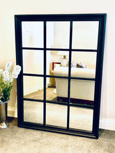 Load image into Gallery viewer, Window Style Hampton Mirror Black - Rectangle 95cm x 130cm
