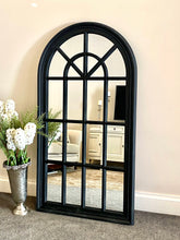 Load image into Gallery viewer, Hampton's Arched Window Style Mirror Black 70x130 cm - SML