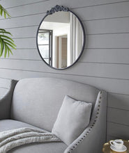 Load image into Gallery viewer, French Baroque Ornate Black Round / Circle Mirror 81 cm - SML