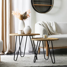 Load image into Gallery viewer, Set of 2 Rattan Side Tables