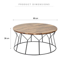 Load image into Gallery viewer, 80cm Acacia Wood Round Coffee Table Natural