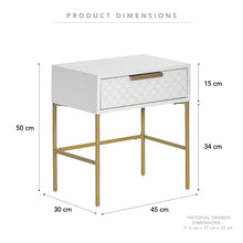 Load image into Gallery viewer, Contemporary White Gold Bed Side Table