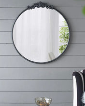 Load image into Gallery viewer, French Baroque Ornate Black Round / Circle Mirror 81 cm - SML