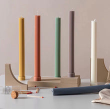 Load image into Gallery viewer, Honey Decorative Pillar Candle Sets of 2