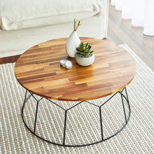 Load image into Gallery viewer, 80cm Acacia Wood Round Coffee Table Natural