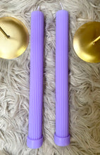Load image into Gallery viewer, Purple Decorative Pillar Candle Sets of 2