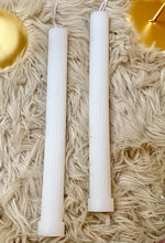 Load image into Gallery viewer, White Decorative Pillar Candle Sets of 2