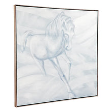Load image into Gallery viewer, Horse in Ice Blue Wall Art Framed Canvas 120 cm
