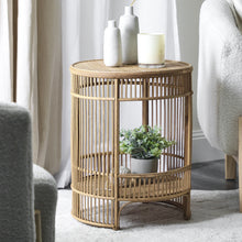 Load image into Gallery viewer, Femina Bamboo Rattan Side Table