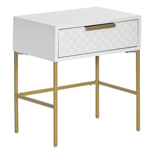 Load image into Gallery viewer, Contemporary White Gold Bed Side Table