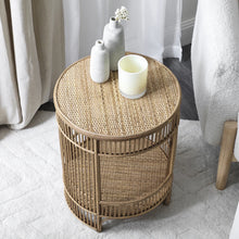 Load image into Gallery viewer, Femina Bamboo Rattan Side Table
