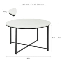 Load image into Gallery viewer, Marble Coffee Table Black Leg