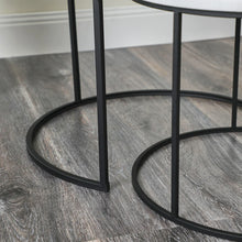 Load image into Gallery viewer, Set of 2 Real White Marble with Black Frame Coffee Table