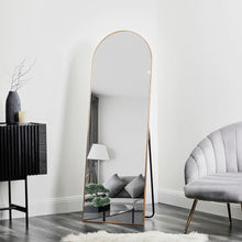 Load image into Gallery viewer, Arched Standing Full Length Metal Mirror Gold 170 cm