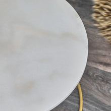 Load image into Gallery viewer, Set of 2 Real White Marble with Gold Frame Coffee Table