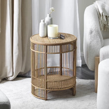 Load image into Gallery viewer, Femina Bamboo Rattan Side Table