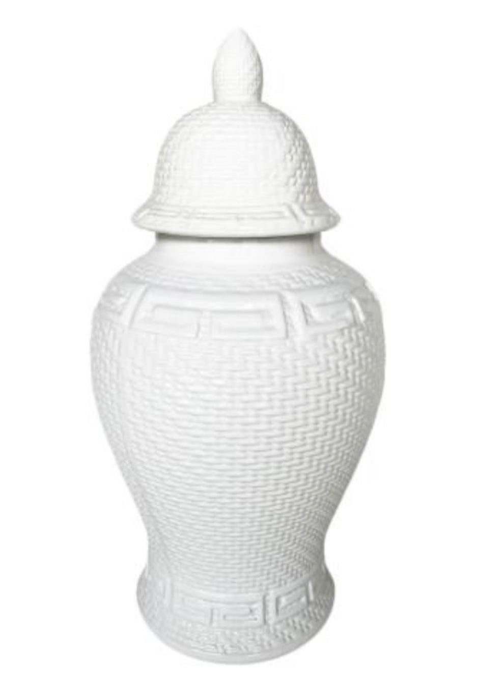 32 cm White Zen Temple Hampton Jar - Decorative