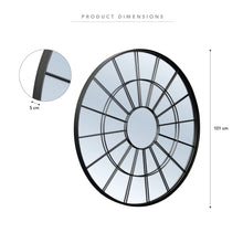 Load image into Gallery viewer, Sunny Round/Circle Iron Indoor Outdoor Window Mirror Black- SML