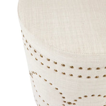 Load image into Gallery viewer, Button Round Stool/Ottoman Linen