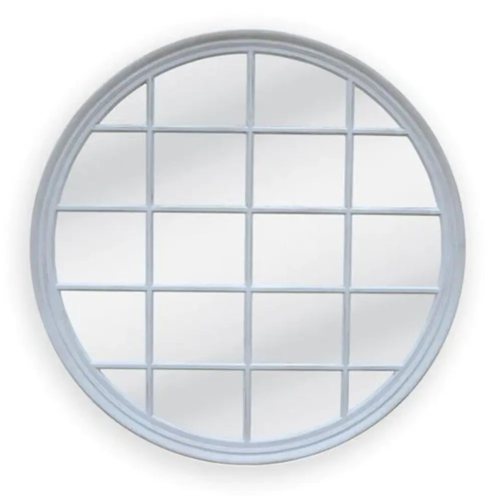 Window Hampton Style Mirror White - Circle 100 cm - SML