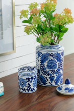 Load image into Gallery viewer, Indra Hamptons Lidded Blue White Jar - Decorative
