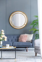 Load image into Gallery viewer, Beaded Round/Circle Gold Mirror 90 cm - SML
