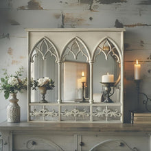 Load image into Gallery viewer, White Gothic Wall Mirror 64x60cm - SML
