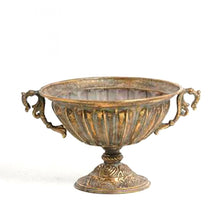 Load image into Gallery viewer, Large Vintage Gold Vase Bowl Metal Pot 44 cm
