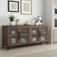 Load image into Gallery viewer, Walnut Four Door Wooden Buffet - CSHWH
