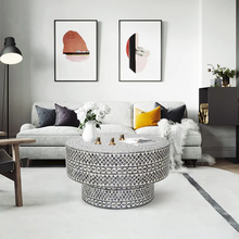 Load image into Gallery viewer, Pearl Round Black and White Coffee Table
