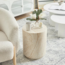 Load image into Gallery viewer, Travertine Round Side Table
