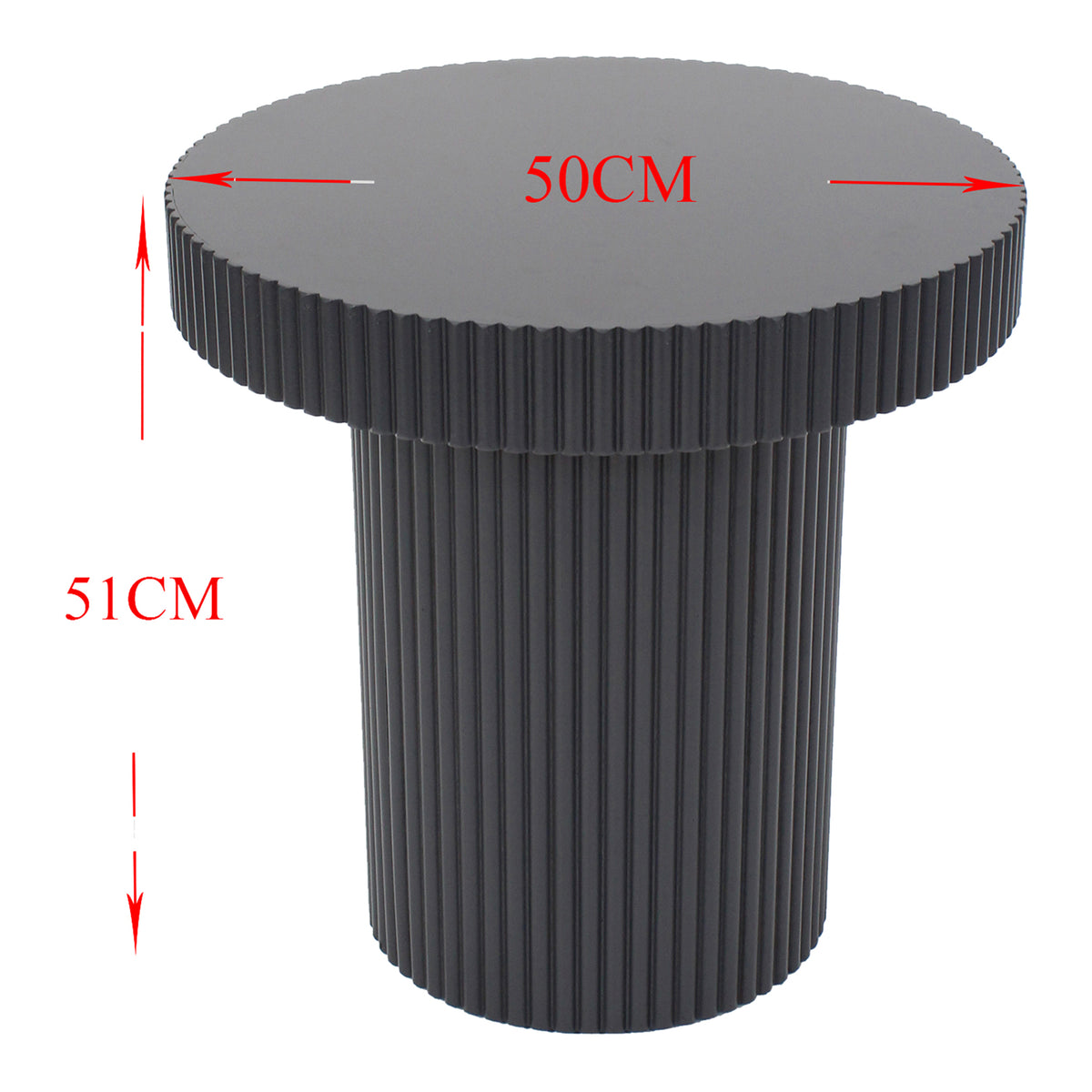 Ribbed Black Modern Round Side Table – Silsan Decor
