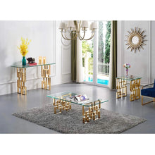 Load image into Gallery viewer, Elsa Clear Glass Gold Frame Side Table
