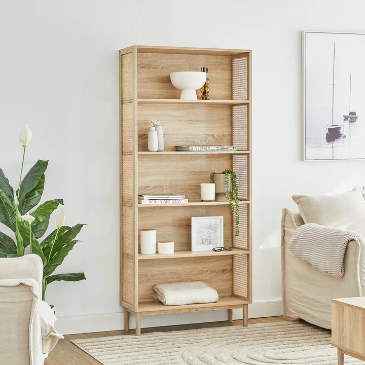 Sally Tall Rattan Bookshelf