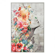 Load image into Gallery viewer, Floral Lady In Framed Canvas Wall Art
