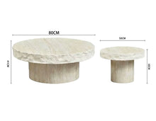 Load image into Gallery viewer, Travertine Nesting Round Coffee Table

