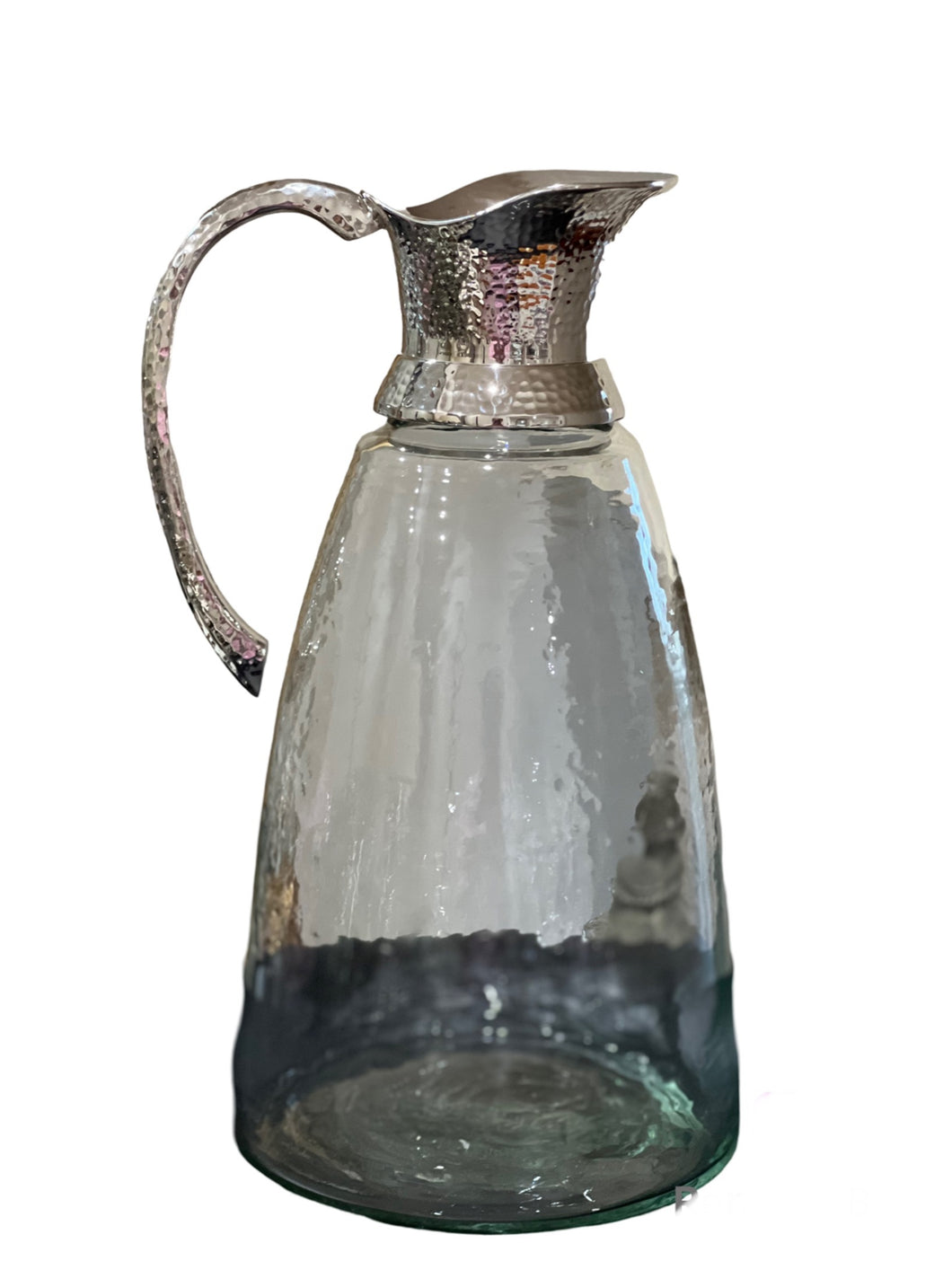 TNK - HAMMERED GLASS JUG SILVER SPOUT