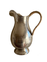 Load image into Gallery viewer, Aluminium Silver Decorative Jug/Vase with Rattan Handle
