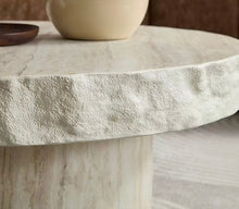 Load image into Gallery viewer, Travertine Nesting Round Coffee Table
